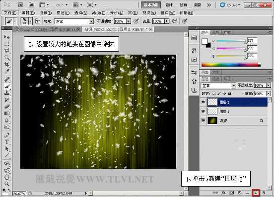 Photoshop CS5点状形态画笔打造炫彩雪花