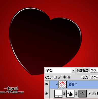 photoshop设计制作出2012情人节红色心形壁纸