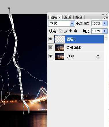 photoshop利用描边路径工具制作出逼真的闪电效果