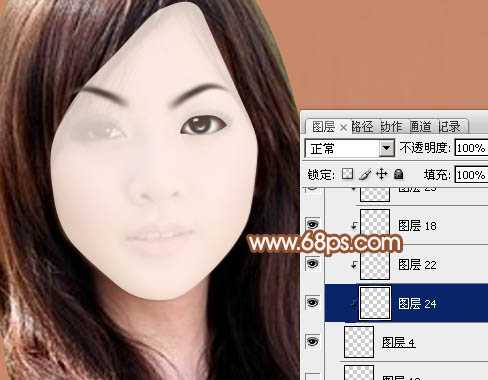 Photoshop将果子美女制作成清纯的古典手绘效果