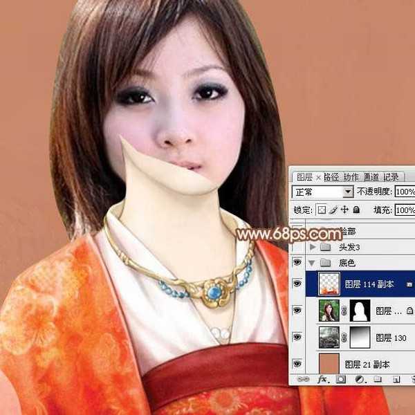 Photoshop将果子美女制作成清纯的古典手绘效果