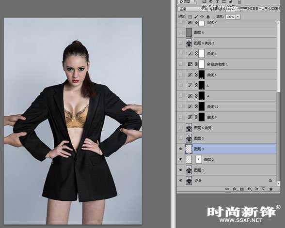 Photoshop打造超酷的性感模特商业后期修图教程