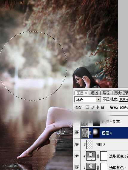 Photoshop将水景人物图片打造唯美的中性红褐色效果教程