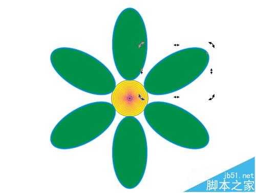 CorelDRAW中怎么画一朵简单的黄色小花朵?