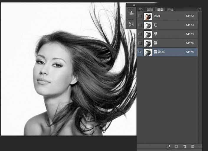 Photoshop使用通道抠出人美女长头发丝