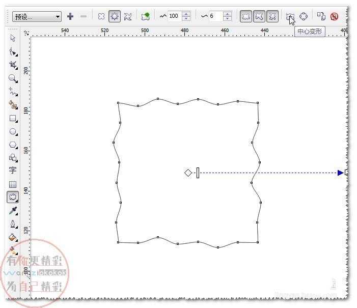 cdr软件变形工具之拉链变形使用方法