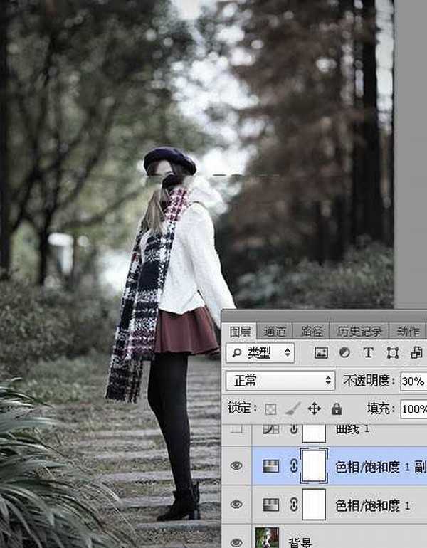 Photoshop给美女人像照片添加冷色主题光线装饰教程