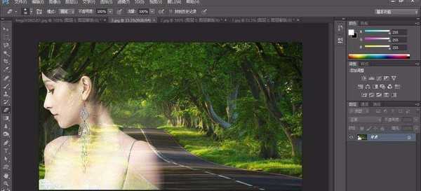 PS怎么制作一幅森林美女的双层曝光?