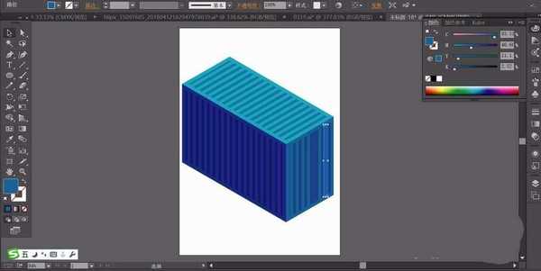 ai怎么设计3d立体的集装箱矢量图?