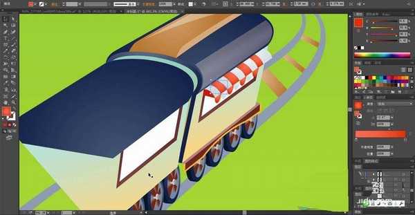 ai怎么绘制尝尝的卡通火车? ai画火车插画的教程
