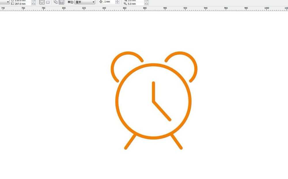 cdr怎么手绘简笔画效果的闹钟小图标？