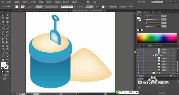 ai怎么绘制儿童水桶玩具? ai水桶的画法