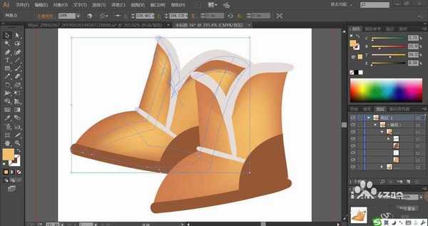 ai怎么绘制雪地靴? ai短靴的画法