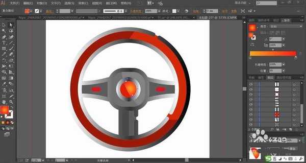 ai怎么绘制汽车方向盘? ai方向盘的画法