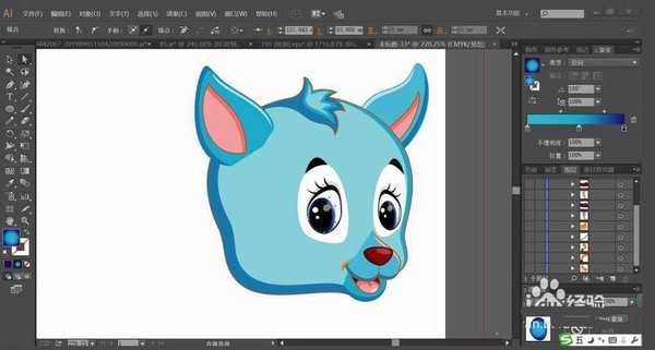 ai怎么绘制蓝色小鹿矢量图? ai小鹿插画的画法