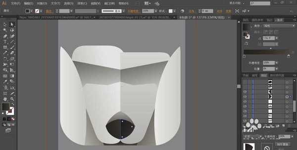 ai怎么设计折页效果的贵宾犬头像? ai贵宾犬的画法