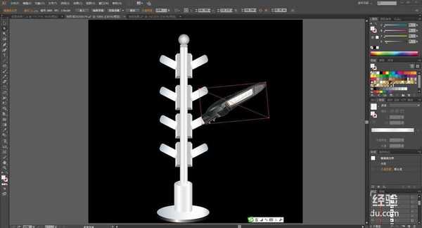 ai怎么设计路灯展示架产品宣传图? ai路灯架的画法