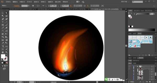 ai怎么绘制各种形状的火苗素材? ai火花插画的画法