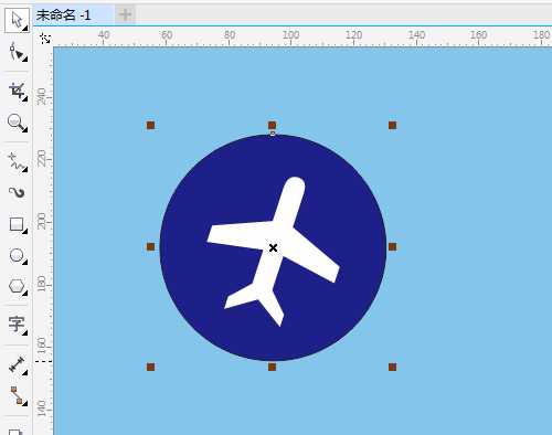 cdrX7怎么绘制飞机场logo图标? cdr画简单圆形图标的技巧